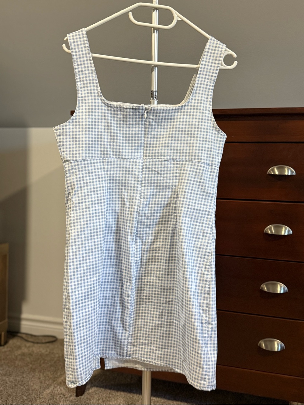 Lulus Blue Gingham Mini Dress | Cottagecore Prairie Style | Size Small - Picture 4 of 8
